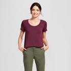 Women's Heathered Any Day Scoop T-shirt - A New Day Burgundy
