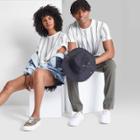 Adult Striped Regular Fit Crewneck Short Sleeve T-shirt - Original Use True White/stripe