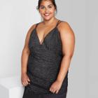 Women's Plus Size Sleeveless Ruched Bodycon Dress - Wild Fable Black
