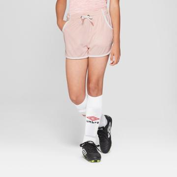 Umbro Girls' Checkerboard Dolphin Shorts - Light Pink