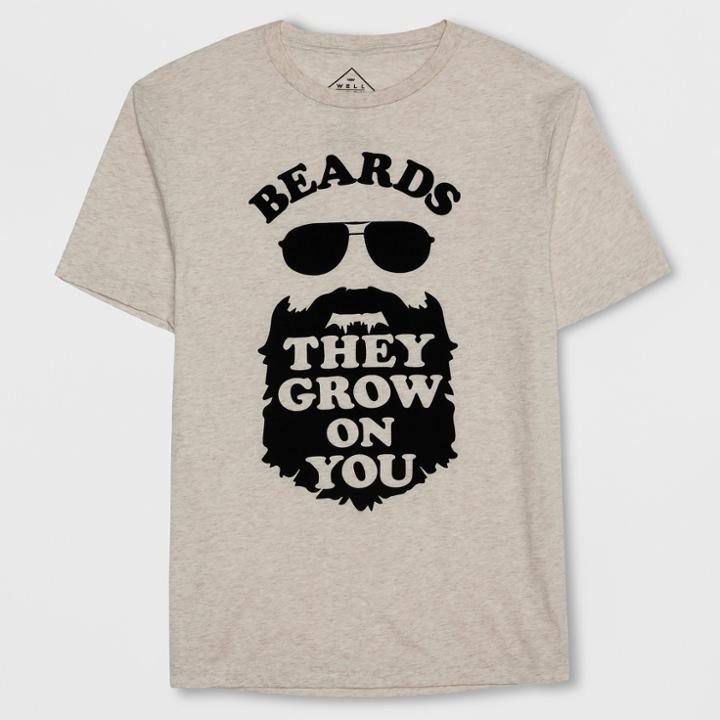 Well Worn Men's Short Sleeve Grow On You Graphic T-shirt - Heather Oatmeal