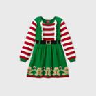 Well Worn Girls' Christmas Cosplay Sweater Dress - Green