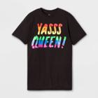 Well Worn Pride Adult Extended Size Short Sleeve Yasss Queen Gender Inclusive T-shirt - Black