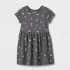 Toddler Girls' Printed Short Sleeve Dress - Cat & Jack Black