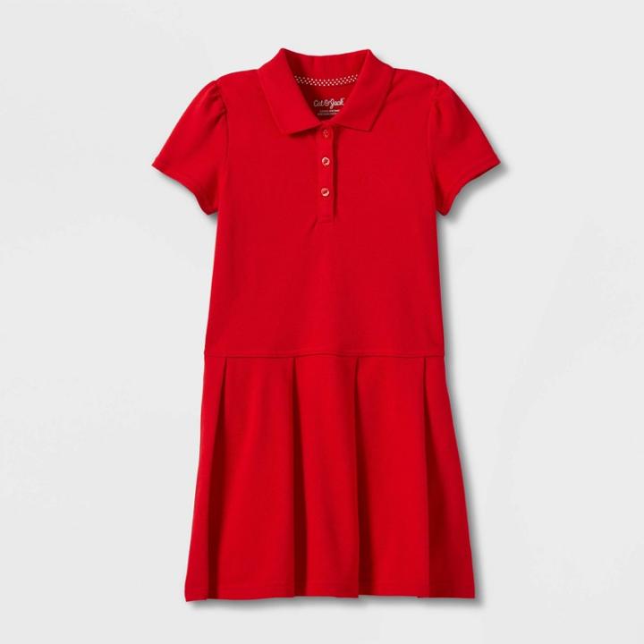 Toddler Girls' Short Sleeve Pleated Uniform Tennis Dress - Cat & Jack Red