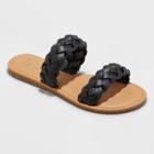 Women's Lucy Braided Slide Sandals - A New Day Black