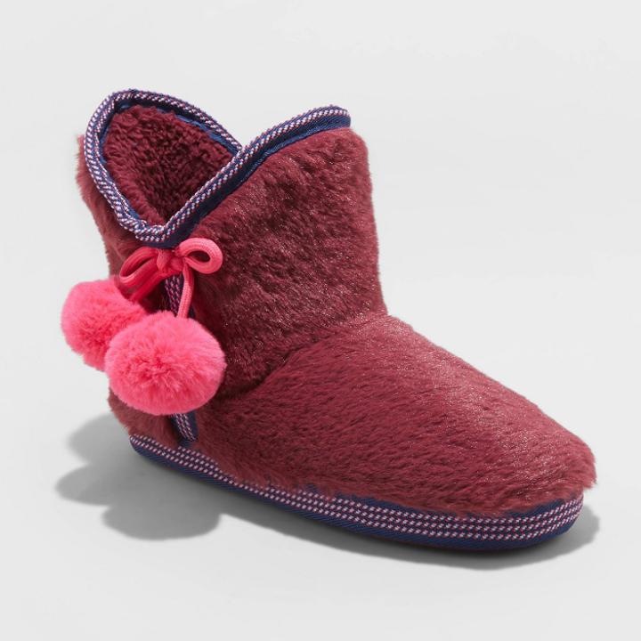 Girls' Keley Bootie Slipper - Cat & Jack S(13/1), Girl's, Size: Small(13-1), Purple
