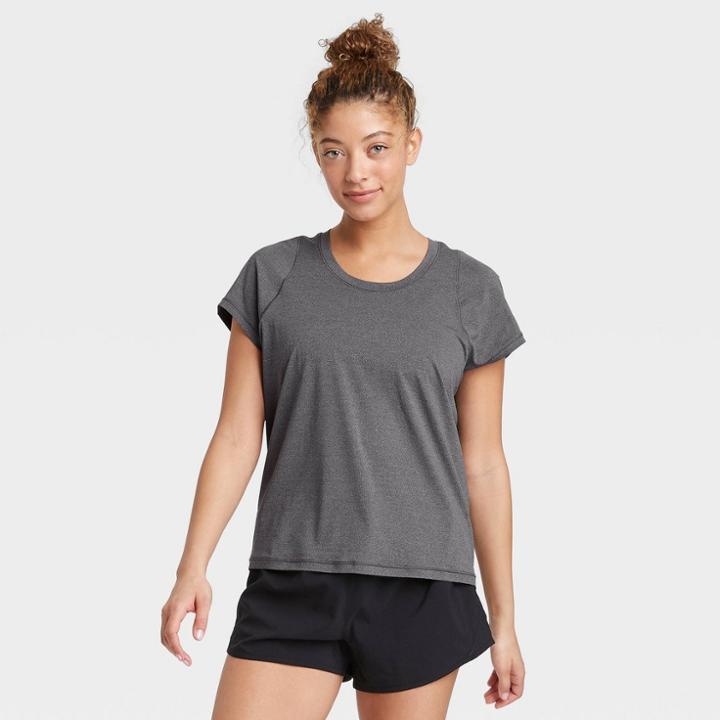 Women's Run Short Sleeve T-shirt - All In Motion Charcoal Heather