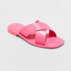 Women's Lennon Crossband Slide Sandals - A New Day Pink