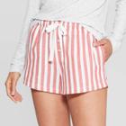 Women's Striped Perfectly Cozy Flannel Lounge Pajama Shorts - Stars Above Cream Xs, Women's, White