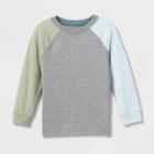 Toddler Boys' Colorblock Long Sleeve Jersey Knit T-shirt - Cat & Jack Charcoal Gray