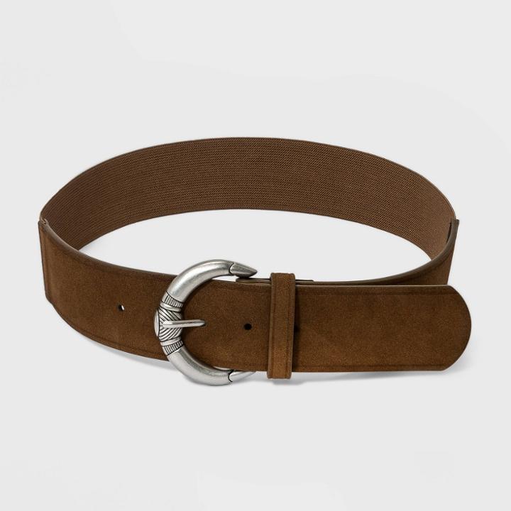 Women's Decorative Buckle Stretch Belt Back - Universal Thread Otter