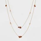 Semi-precious Goldstone Nugget Wrap Necklace - Universal Thread Gold, Women's