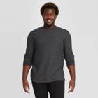 Men's Tall Standard Fit Long Sleeve Textured Crew Neck T-shirt - Goodfellow & Co Gray