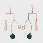 Semi-precious Green Jasper Geometric Irregular Drop Earrings - Universal Thread Green