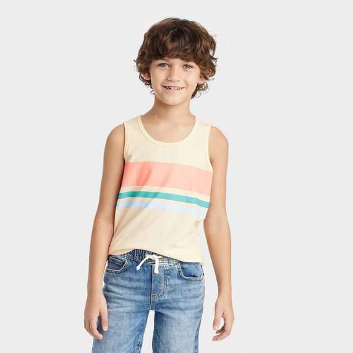 Boys' Chest Striped Tank Top - Cat & Jack Cream