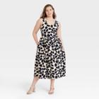 Women's Plus Size Animal Print Sleeveless Dress - Who What Wear Cream