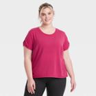 Women's Plus Size Short Sleeve Twist T-shirt - All In Motion Cranberry