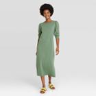 Women's Puff Long Sleeve T-shirt Dress - Universal Thread Olive Green Xs, Green Green