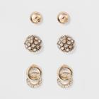 Target Stud Earring Set 3ct - A New Day Gold/clear