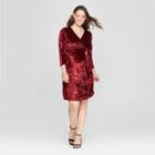 Maternity 3/4 Sleeve Velvet V-neck Dress - Macherie - Burgundy (red) S, Infant Girl's