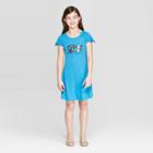 Girls' Toy Story Space Aliens Flip Sequin Shift Dress - Blue