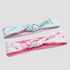 Baby Girls' 2pk Color Block Jersey Headwraps - Just One You Made By Carter's Mint/white (green/white)