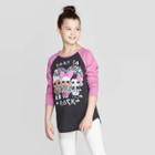 Mga Entertainment Girls' L.o.l. Surprise! Rock Trio Long Sleeve Raglan T-shirt - Heather Charcoal