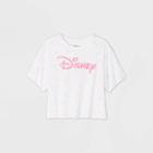 Women's Disney Tie-dye Plus Size Short Sleeve Cropped Graphic T-shirt - White