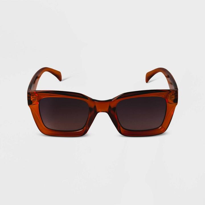 Women's Crystal Square Sunglasses - A New Day Amber