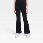 Girls' Foldover Waist Flare Leggings - Art Class Black