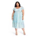 Women's Plus Size Sophie Chiffon Dress - Loveshackfancy For Target Blue