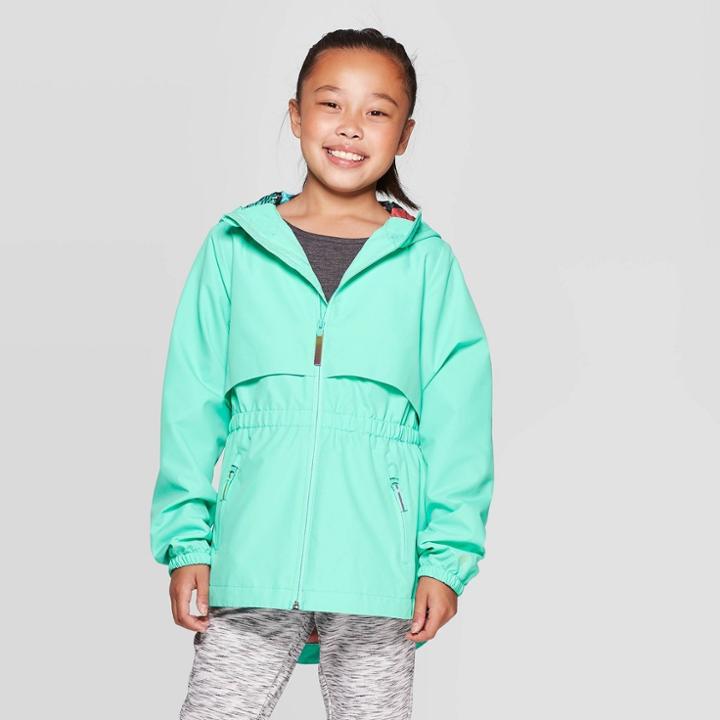 Girls' All Weather Windbreaker Jacket - C9 Champion Green S, Girl's,