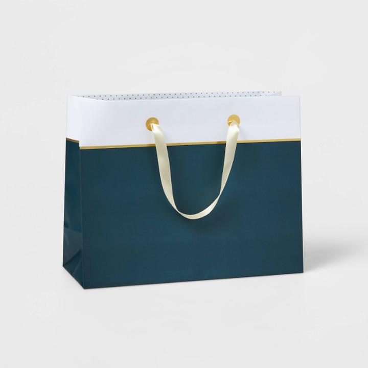 Green With White Cuff Gift Bag - Wondershop
