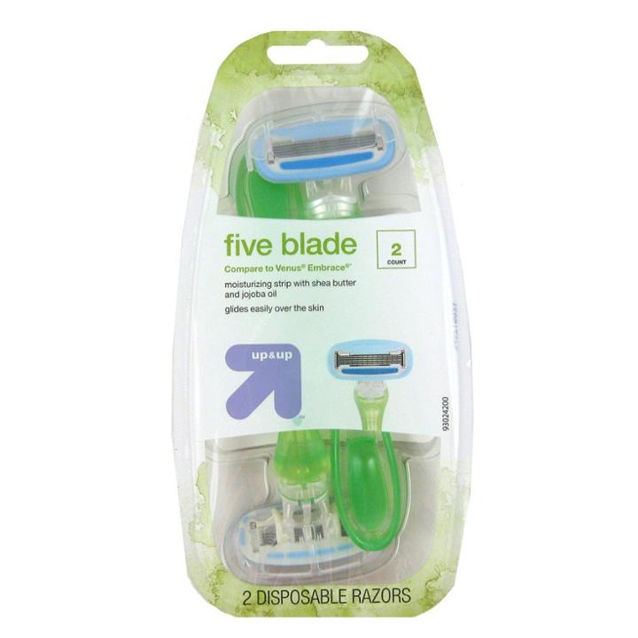 Women's 5 Blade Disposable Razor - 2ct - Up&up (compare To Venus Embrace)