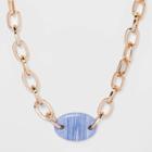 Chunky Chain With Oval Semi-precious Pendant Necklace - A New Day