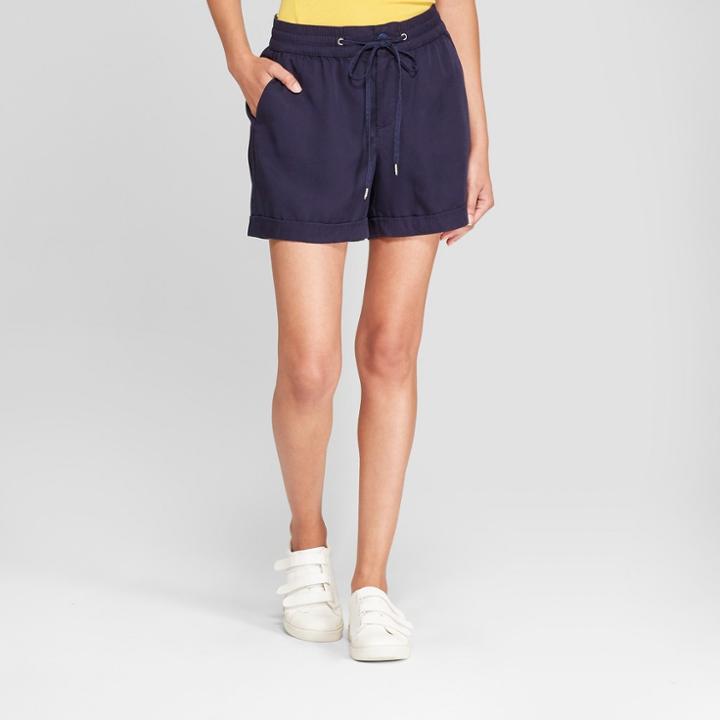 Women's Twill Shorts - A New Day Navy (blue) Xxs