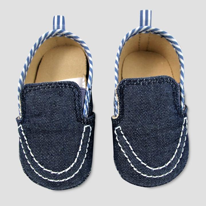 Baby Boys' Boatshoe Crib Shoes - Cat & Jack Blue 6-9m, Boy's, Size: