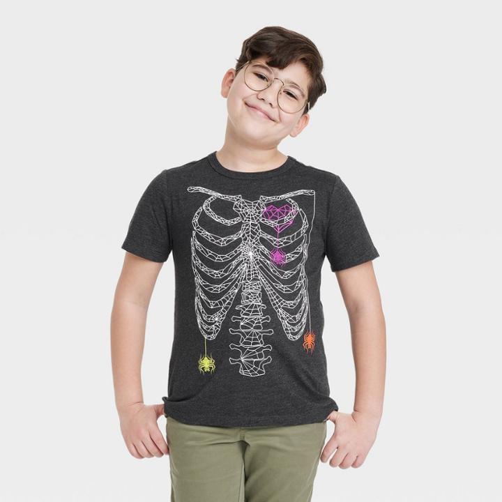 Boys' Halloween Short Sleeve Graphic T-shirt - Cat & Jack Charcoal Gray