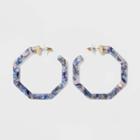 Sugarfix By Baublebar Graphic Resin Hoop Earrings - Blue, Women's,