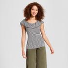 Women's Striped Sleeveless Knit Top - A New Day Navy/white