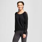 Women's Mesh Sleeve Pullover Sweatshirt - Mossimo Supply Co. Black