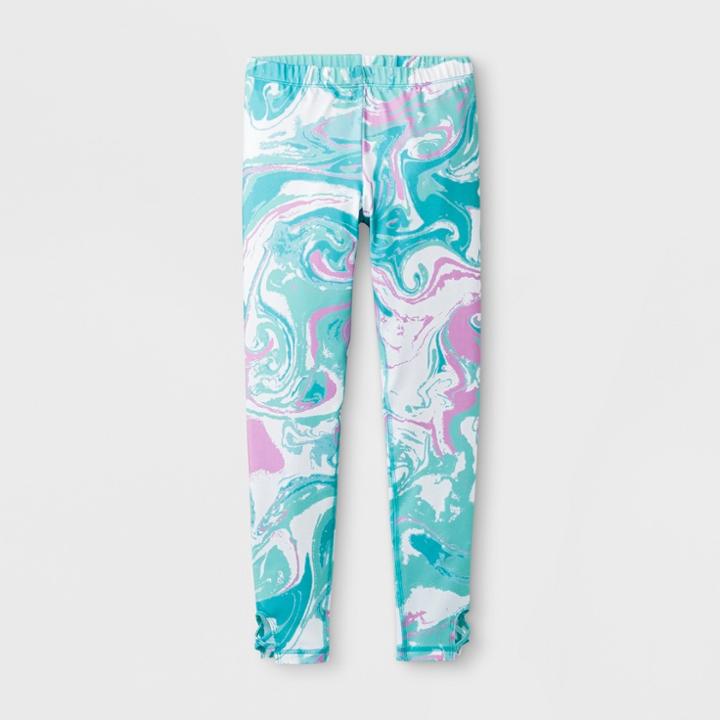 Girls' Printed Activewear Swim Bottoms - Cat & Jack Aqua