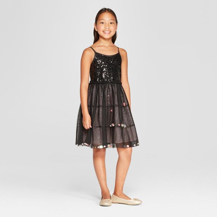 Girls' Sequin Dress - Cat & Jack Black