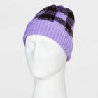 Men's Buffalo Plaid Beanie - Original Use Purple
