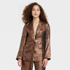 Women's Metallic Blazer - A New Day Copper