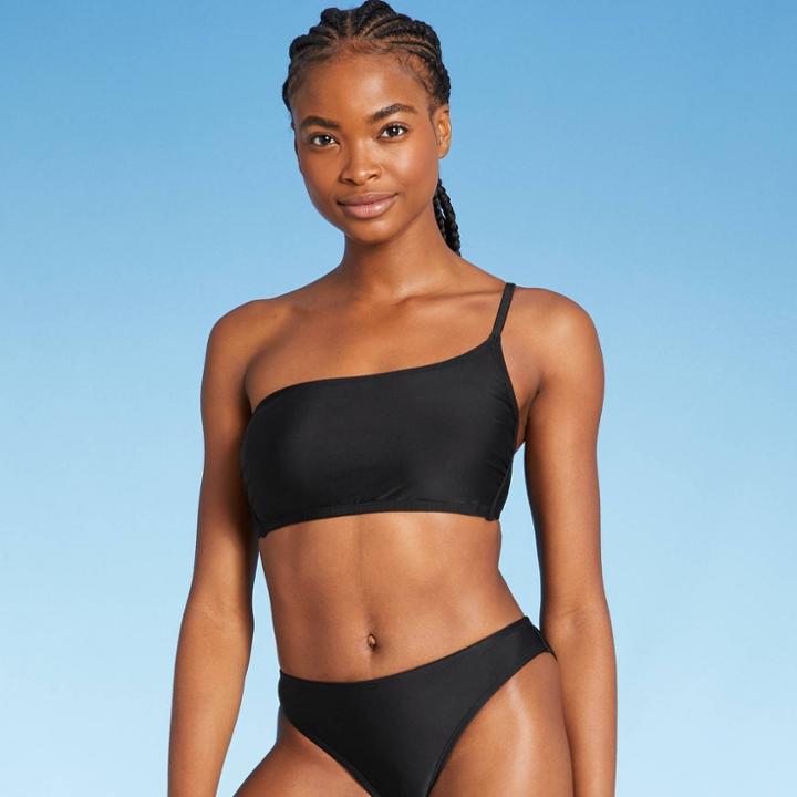 Juniors' One Shoulder Bikini Top - Xhilaration Black D/dd Cup
