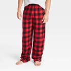 Men's Plaid Holiday Matching Fleece Pajama Pants - Wondershop Red