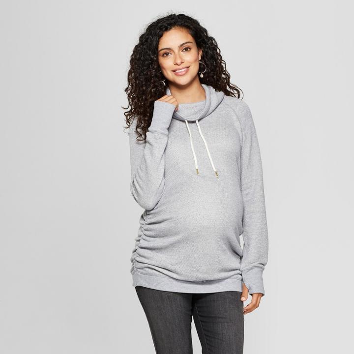 Maternity Long Sleeve Cowl Neck Sweatshirt - Isabel Maternity By Ingrid & Isabel Gray