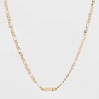 Gold Plated Figaro Bar Initial 'l' Chain Necklace - A New Day Gold